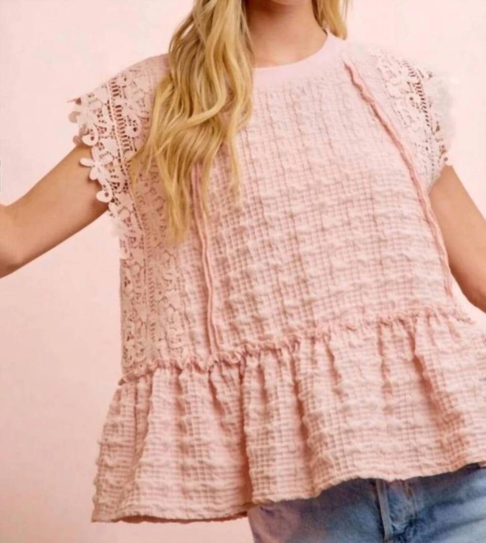 NEW BIBI rosalie peplum top in blush